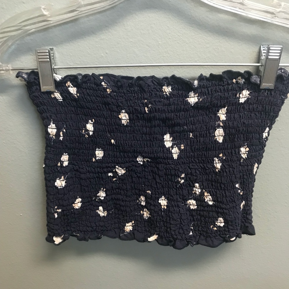 Brandy Melville Cleo Tube Top Navy/Cream
